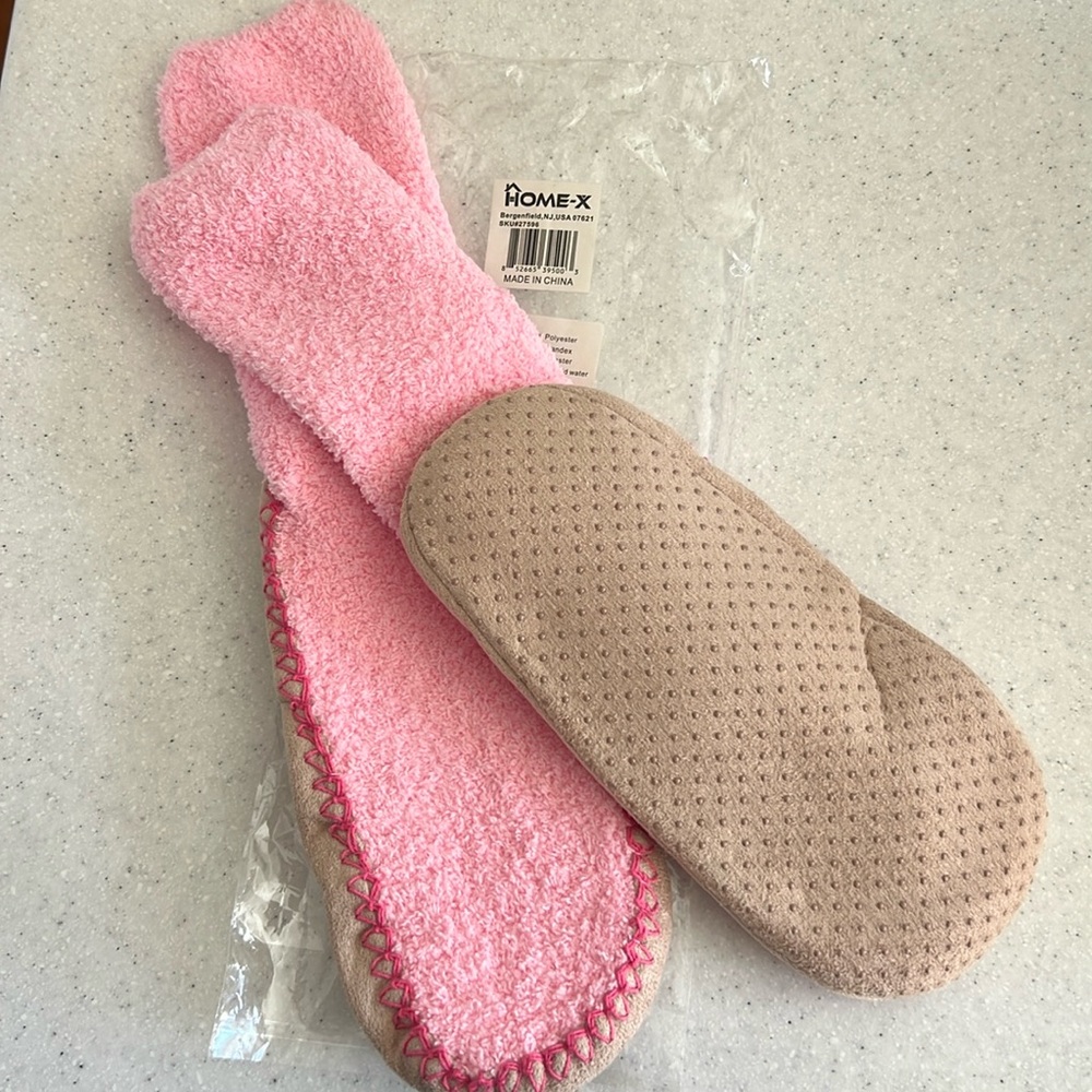 NEW in package. Pair of Women’s Pink Slipper Socks